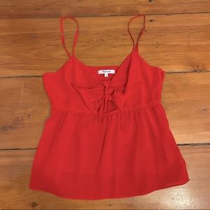 Madewell Red Front Bow Sleeveless Blouse
